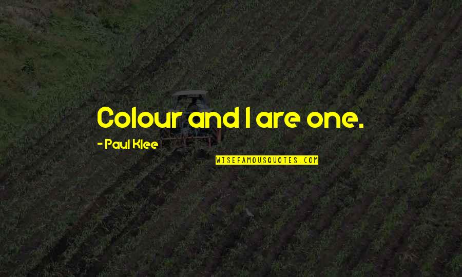 Good Luck Charm Quotes By Paul Klee: Colour and I are one.