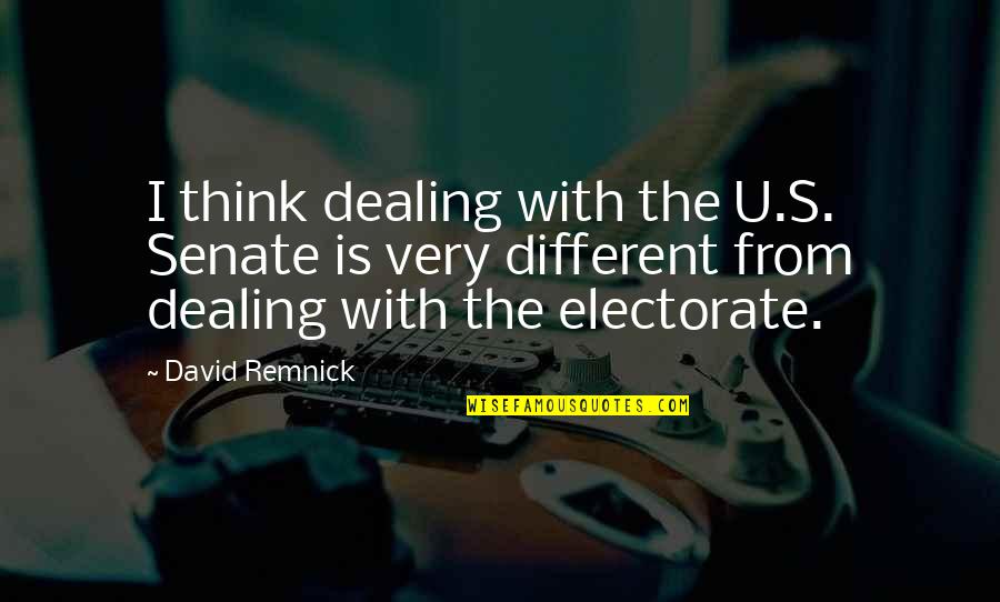 Good Luck Golfing Quotes By David Remnick: I think dealing with the U.S. Senate is