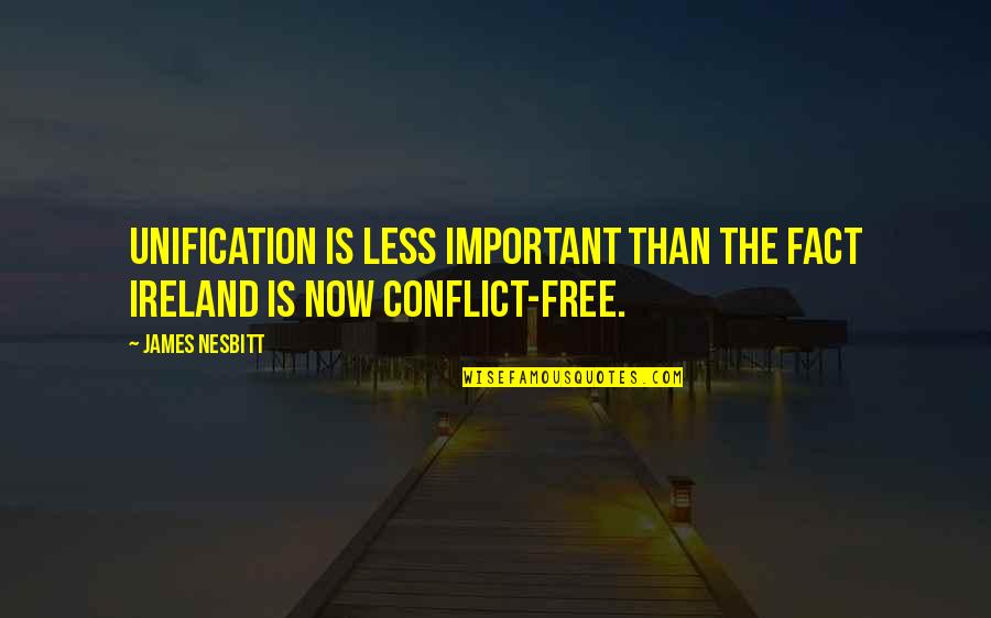 Good Luck On Future Endeavors Quotes By James Nesbitt: Unification is less important than the fact Ireland