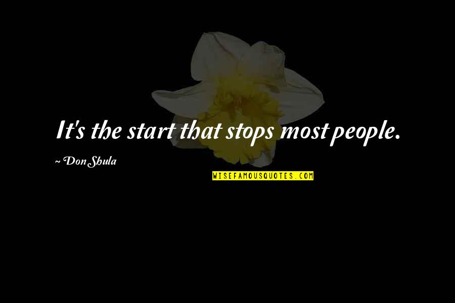 Good Luck Pics And Quotes By Don Shula: It's the start that stops most people.
