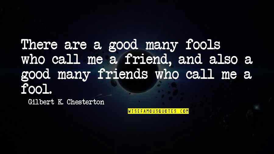 Good Man Funny Quotes By Gilbert K. Chesterton: There are a good many fools who call