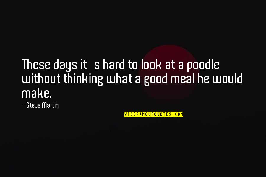 Good Meal Quotes By Steve Martin: These days it's hard to look at a