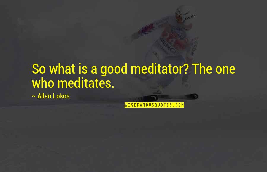 Good Meditation Quotes By Allan Lokos: So what is a good meditator? The one Good Meditation Quotes By Allan Lokos: So what is a good meditator? The one