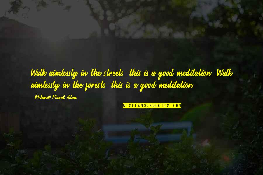 Good Meditation Quotes By Mehmet Murat Ildan: Walk aimlessly in the streets; this is a