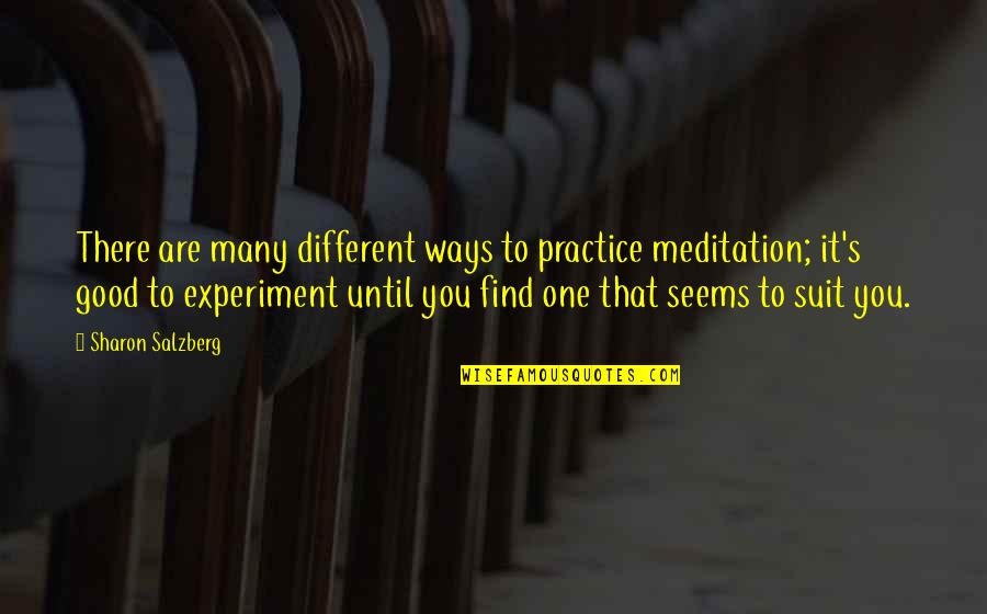 Good Meditation Quotes By Sharon Salzberg: There are many different ways to practice meditation;