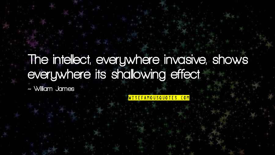 Good Morning Fresh Quotes By William James: The intellect, everywhere invasive, shows everywhere its shallowing