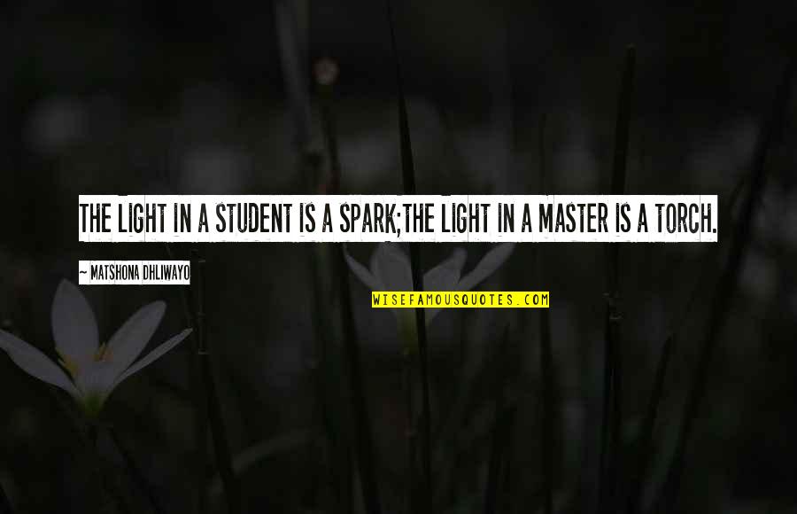 Good Morning God Words Quotes By Matshona Dhliwayo: The light in a student is a spark;the