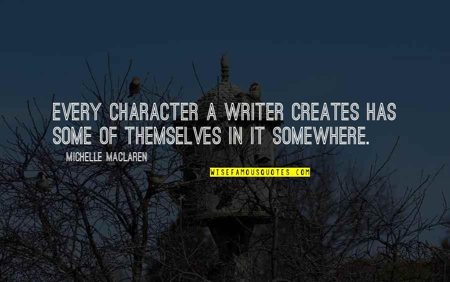 Good Morning It's Cold Outside Quotes By Michelle MacLaren: Every character a writer creates has some of