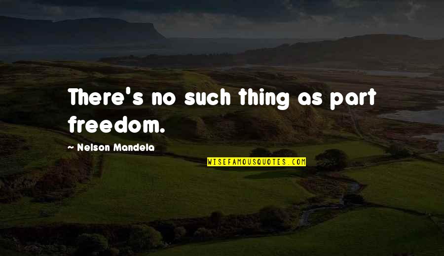 Good Morning Wednesday Funny Quotes By Nelson Mandela: There's no such thing as part freedom.