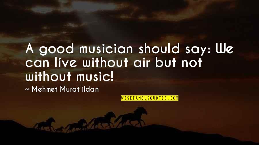 Good Music Quotes By Mehmet Murat Ildan: A good musician should say: We can live