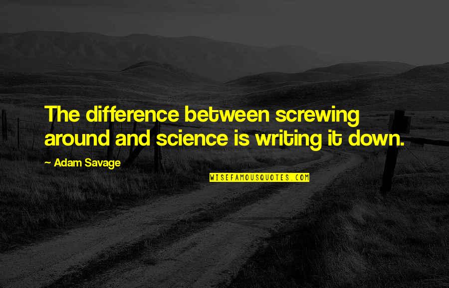 Good Night Meaningful Quotes By Adam Savage: The difference between screwing around and science is