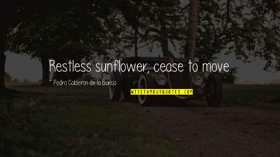 Good Non Judgemental Quotes By Pedro Calderon De La Barca: Restless sunflower; cease to move.