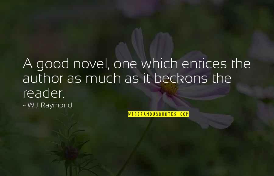 Good Novel Quotes By W.J. Raymond: A good novel, one which entices the author