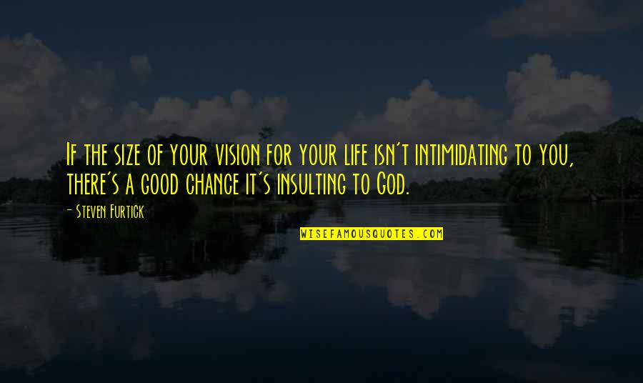 Good Of God Quotes By Steven Furtick: If the size of your vision for your Good Of God Quotes By Steven Furtick: If the size of your vision for your