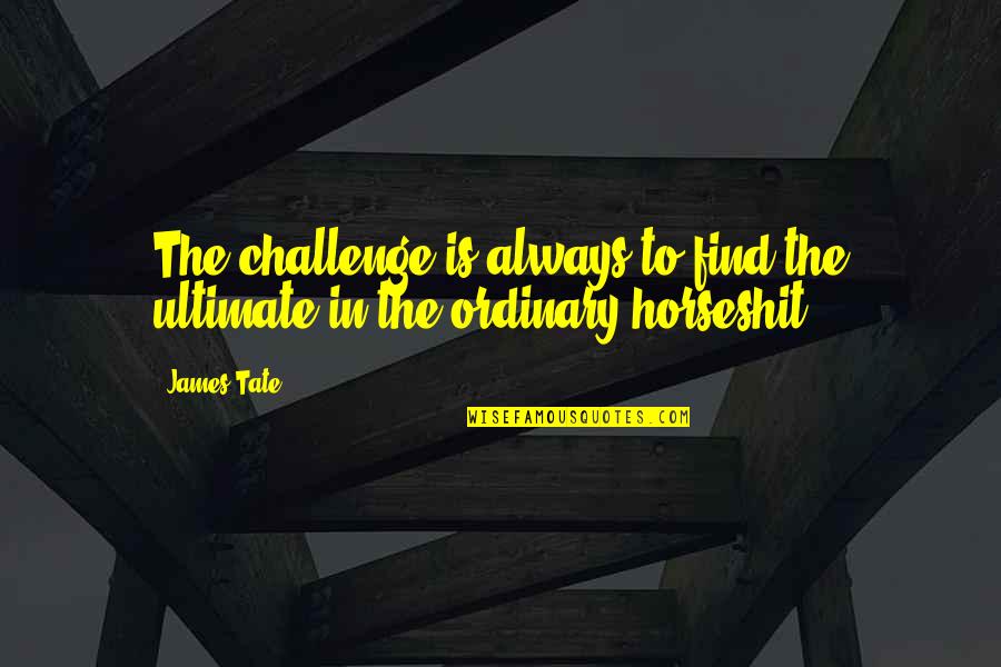 Good Old Boy Quotes By James Tate: The challenge is always to find the ultimate