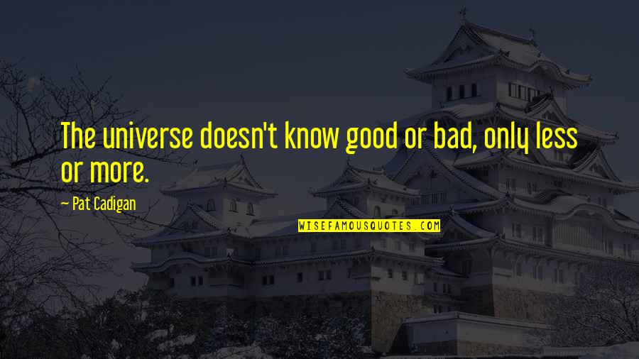 Good Or Evil Quotes By Pat Cadigan: The universe doesn't know good or bad, only
