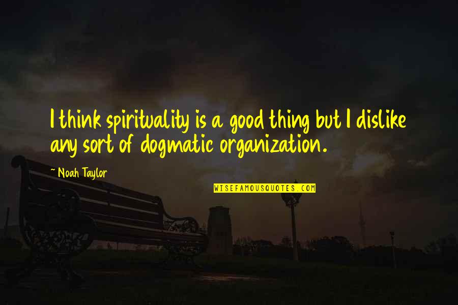 Good Organization Quotes By Noah Taylor: I think spirituality is a good thing but