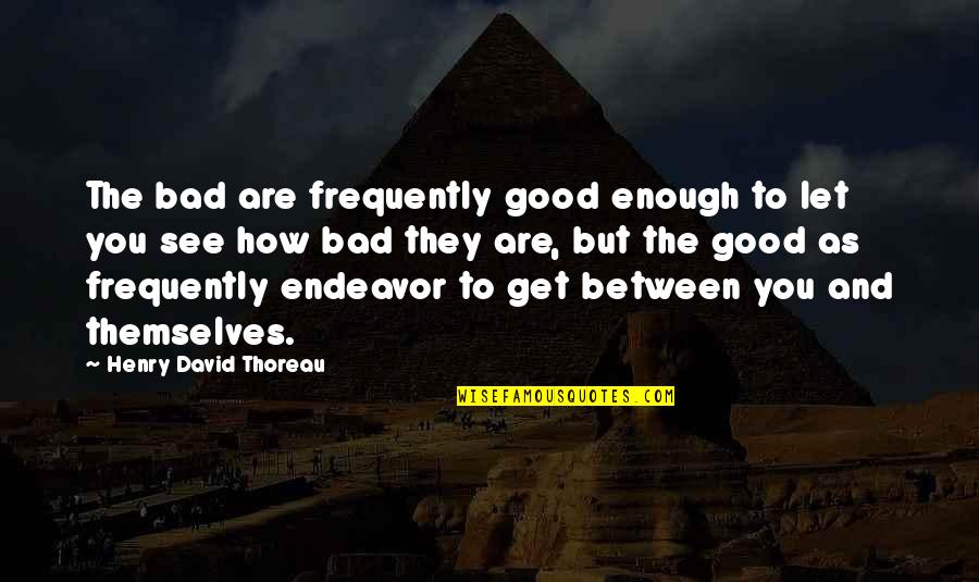 Good Organizing Quotes By Henry David Thoreau: The bad are frequently good enough to let