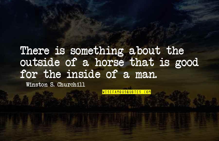 Good Outside Quotes By Winston S. Churchill: There is something about the outside of a