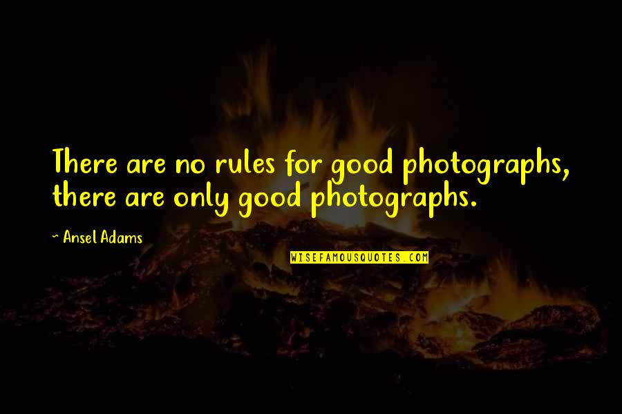 Good Photography Quotes By Ansel Adams: There are no rules for good photographs, there