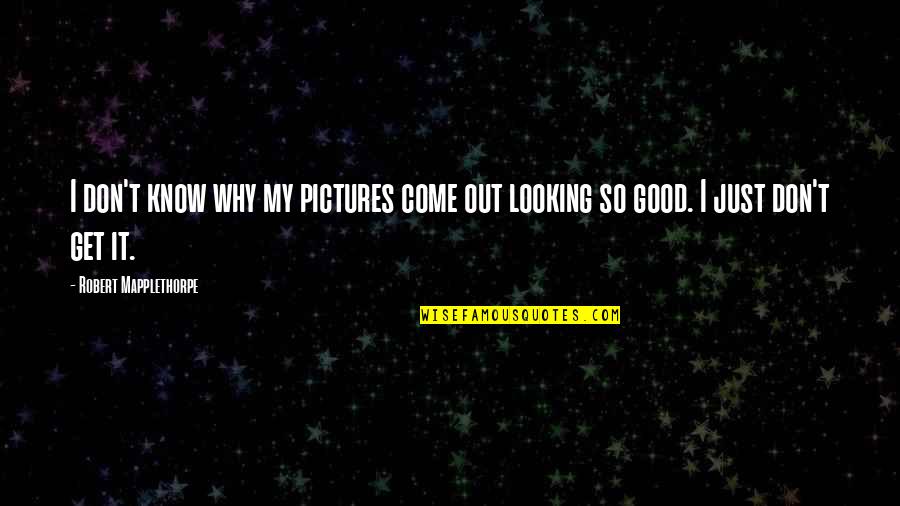 Good Pictures And Quotes By Robert Mapplethorpe: I don't know why my pictures come out