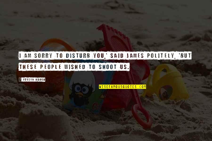 Good Poets Quotes By Evelyn Waugh: I am sorry to disturb you,' said James Good Poets Quotes By Evelyn Waugh: I am sorry to disturb you,' said James