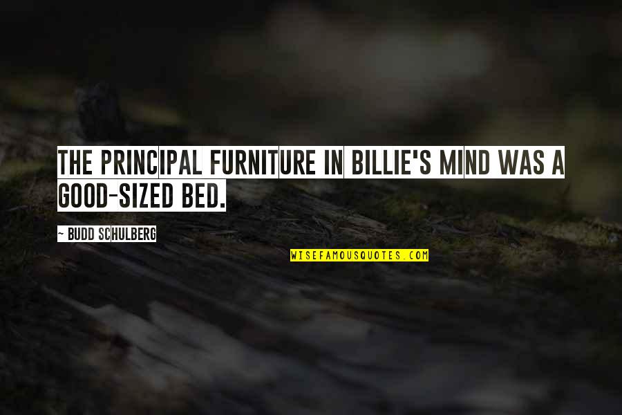 Good Principal Quotes By Budd Schulberg: The principal furniture in Billie's mind was a