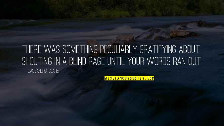 Good Promotion Quotes By Cassandra Clare: There was something peculiarly gratifying about shouting in