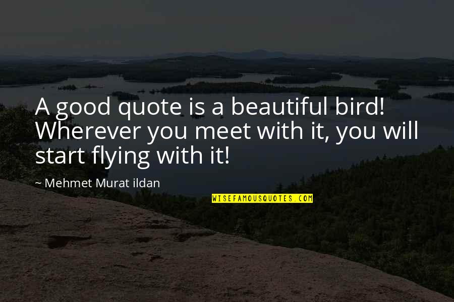 Good Quote Quotes By Mehmet Murat Ildan: A good quote is a beautiful bird! Wherever