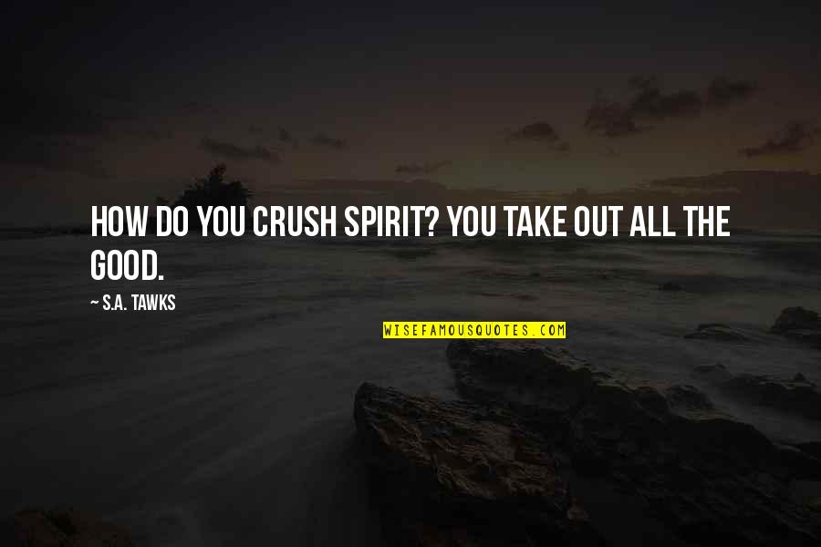 Good Reading And Writing Quotes By S.A. Tawks: How do you crush spirit? You take out