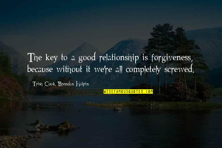 Good Relationship Quotes By Trish Cook, Brendan Halpin: The key to a good relationship is forgiveness,