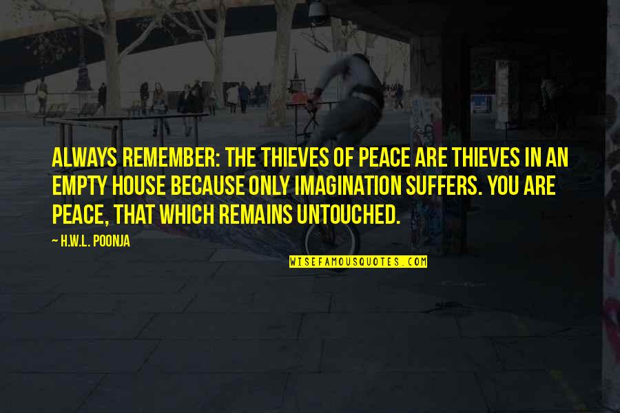 Good Remember Me Quotes By H.W.L. Poonja: Always remember: The thieves of Peace are thieves