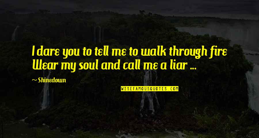 Good Remember Me Quotes By Shinedown: I dare you to tell me to walk