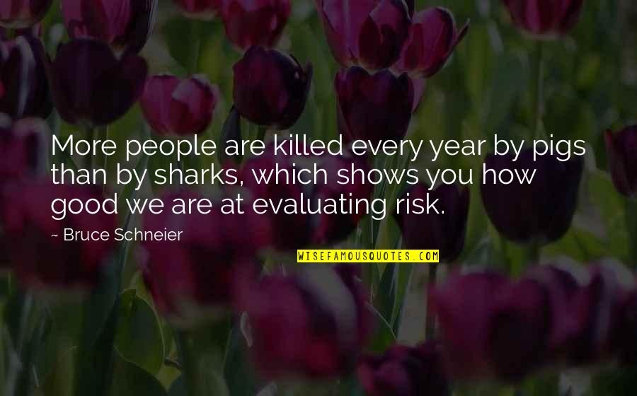 Good Risk Quotes By Bruce Schneier: More people are killed every year by pigs