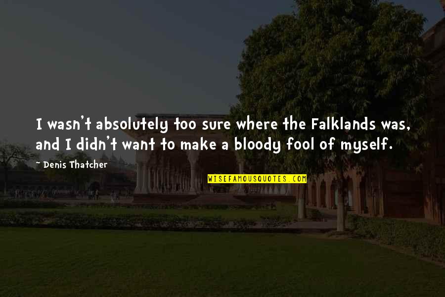Good Sarsaparilla Quotes By Denis Thatcher: I wasn't absolutely too sure where the Falklands Good Sarsaparilla Quotes By Denis Thatcher: I wasn't absolutely too sure where the Falklands