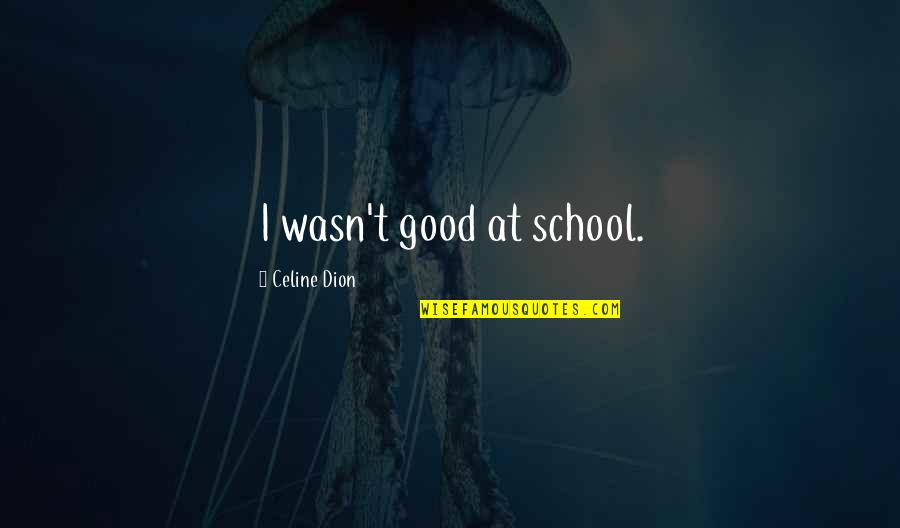 Good School Quotes By Celine Dion: I wasn't good at school.