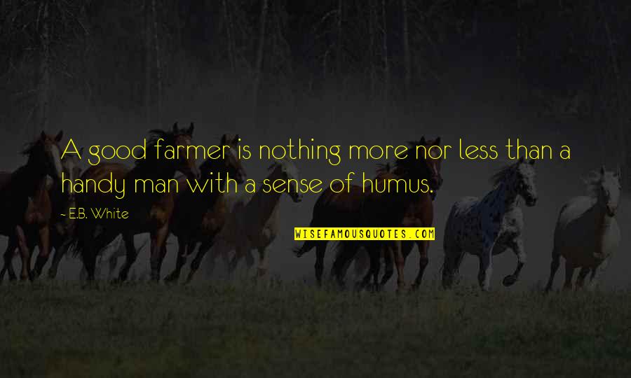 Good Sense Quotes By E.B. White: A good farmer is nothing more nor less