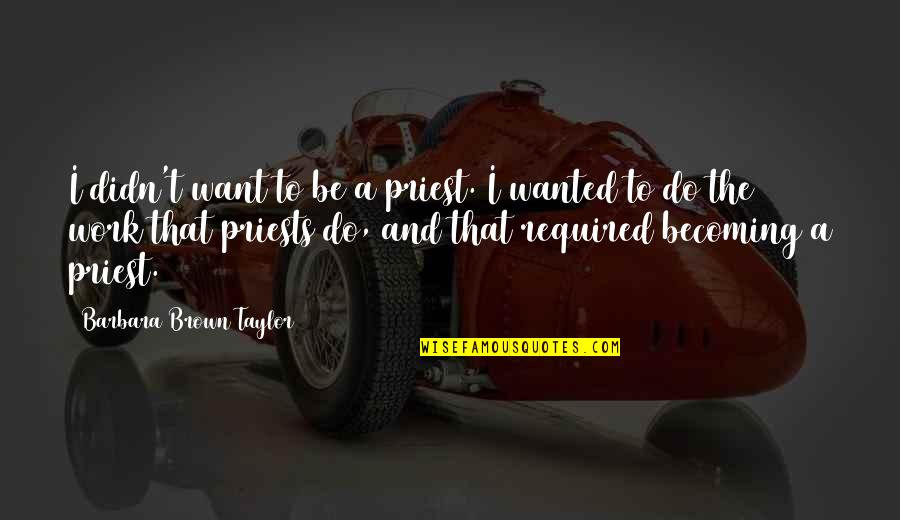 Good Sentence Starters For Quotes By Barbara Brown Taylor: I didn't want to be a priest. I