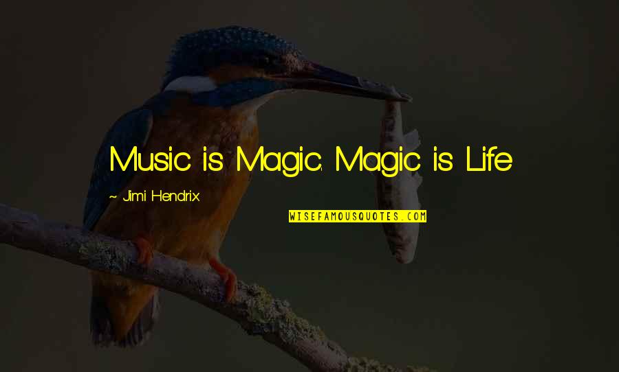 Good Short Broken Heart Quotes By Jimi Hendrix: Music is Magic. Magic is Life