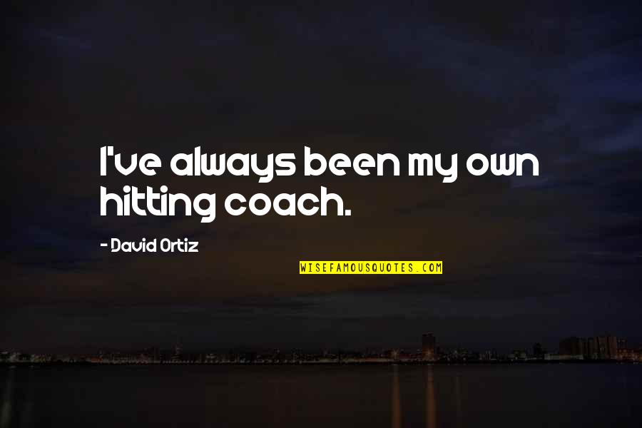 Good Softball Team Quotes By David Ortiz: I've always been my own hitting coach. Good Softball Team Quotes By David Ortiz: I've always been my own hitting coach.