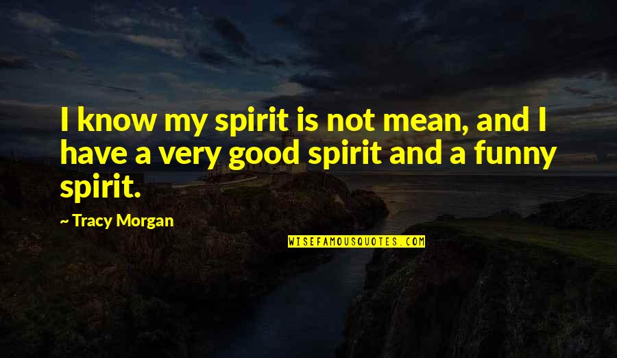Good Spirit Quotes By Tracy Morgan: I know my spirit is not mean, and