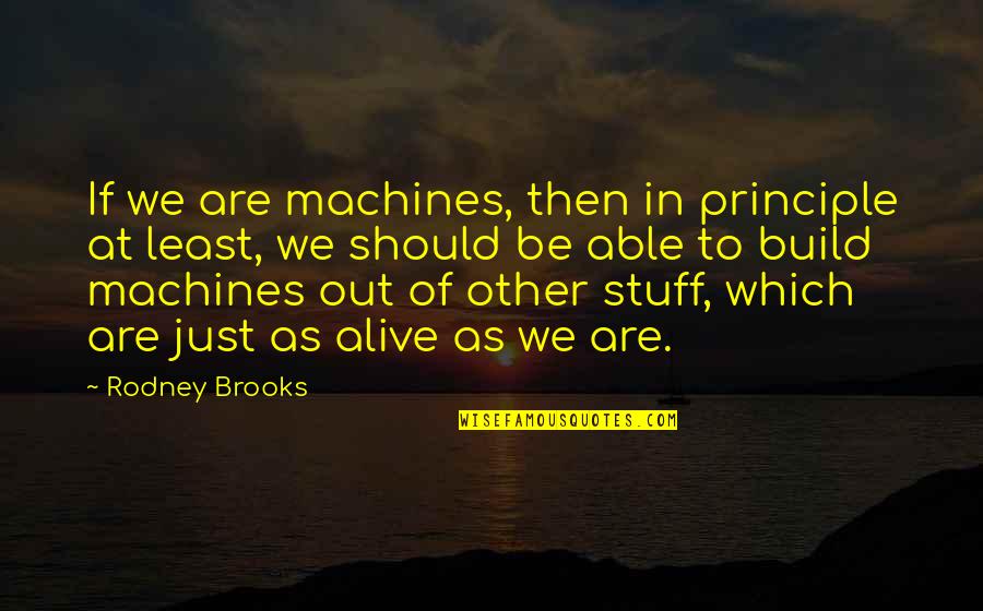Good Sportsmanship Quotes By Rodney Brooks: If we are machines, then in principle at
