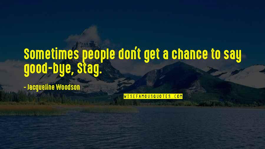 Good Stag Quotes By Jacqueline Woodson: Sometimes people don't get a chance to say