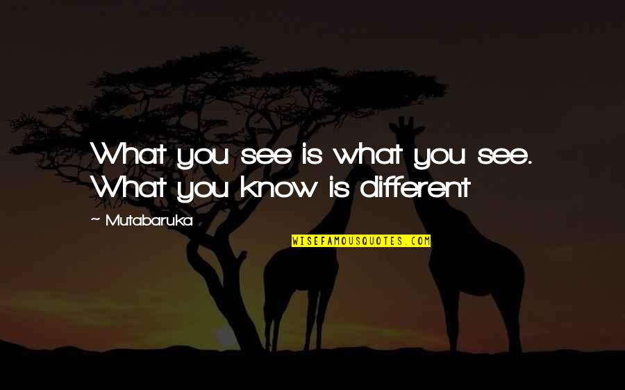 Good Start Your Day Quotes By Mutabaruka: What you see is what you see. What
