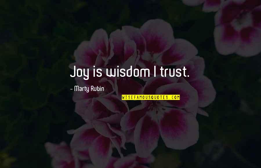 Good Startup Quotes By Marty Rubin: Joy is wisdom I trust.