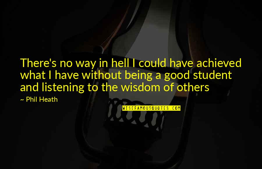 Good Students Quotes By Phil Heath: There's no way in hell I could have