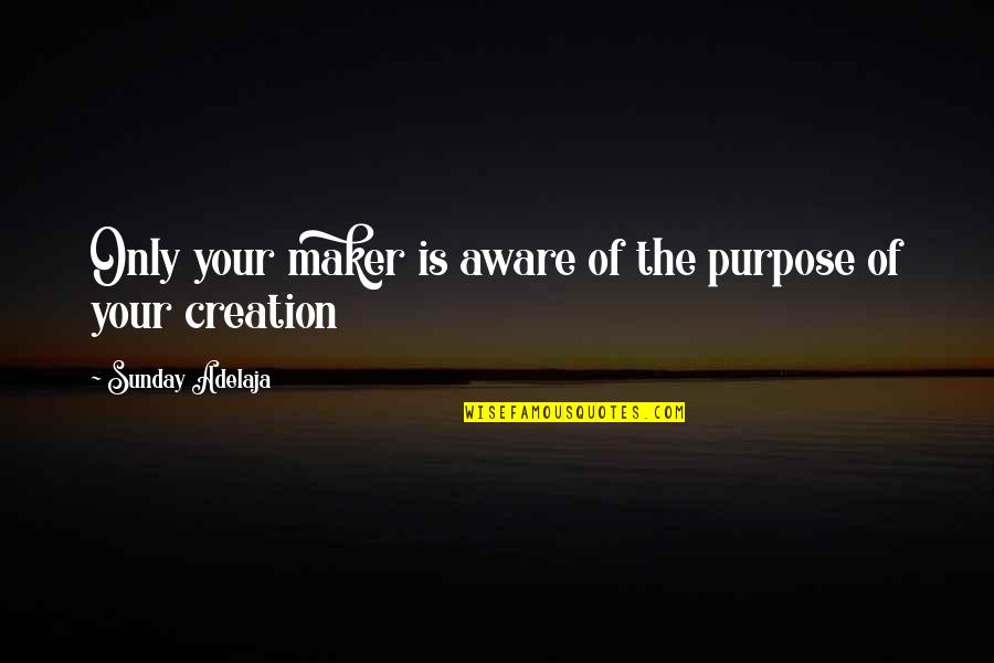 Good Supervisors Quotes By Sunday Adelaja: Only your maker is aware of the purpose