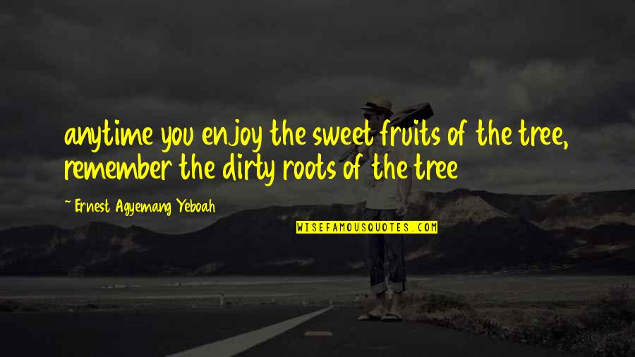 Good Supportive Quotes By Ernest Agyemang Yeboah: anytime you enjoy the sweet fruits of the
