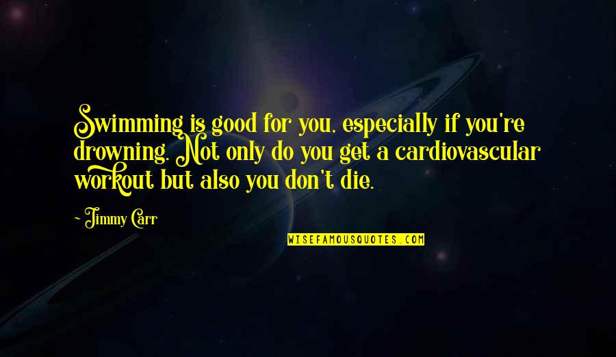 Good Swimming Quotes By Jimmy Carr: Swimming is good for you, especially if you're