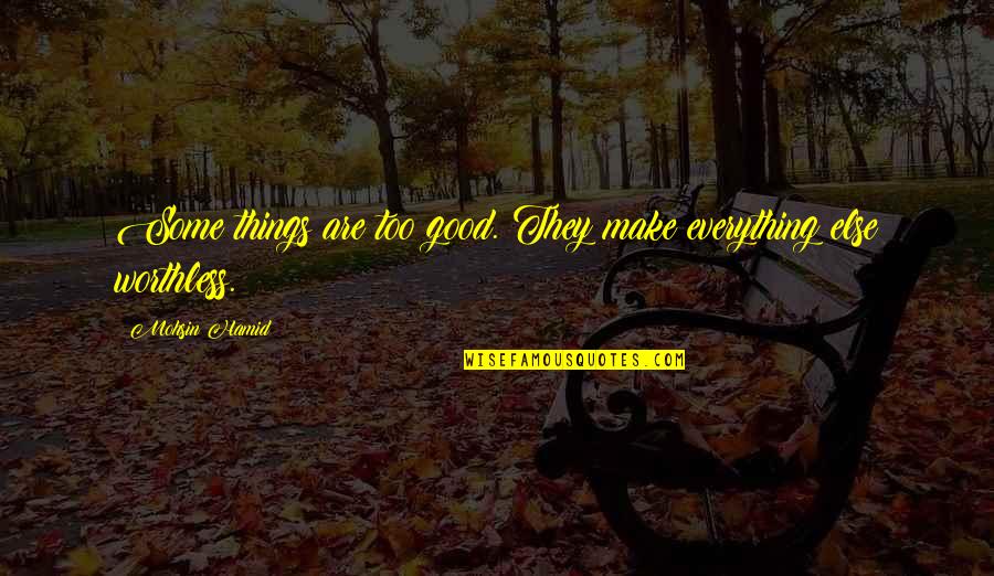 Good Things Quotes By Mohsin Hamid: Some things are too good. They make everything